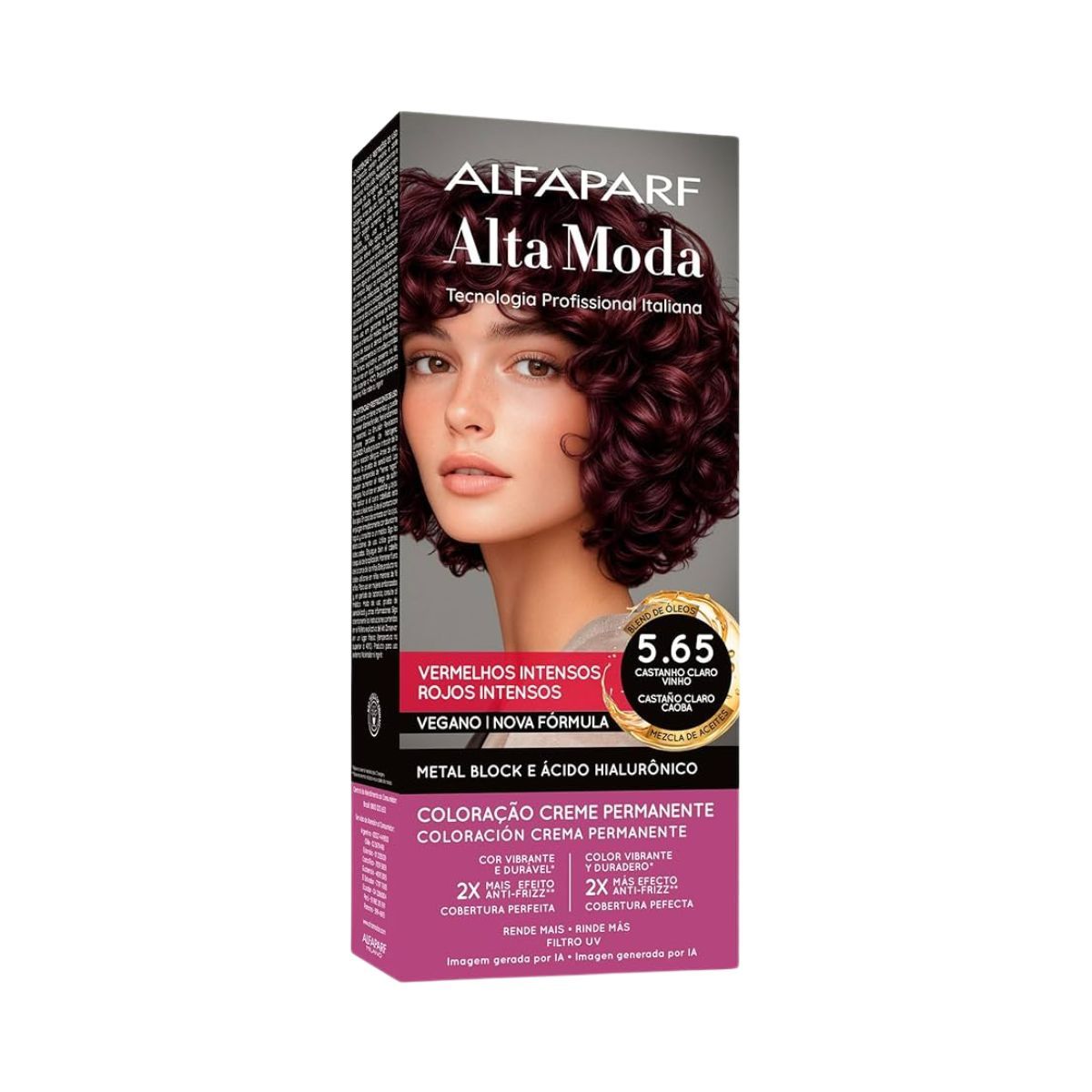 KIT ALTA MODA 2 COLORAÇÕES 5.65 VINHO ESCURO MARSALA + ÓLEO DE ARGAN MARROCOS