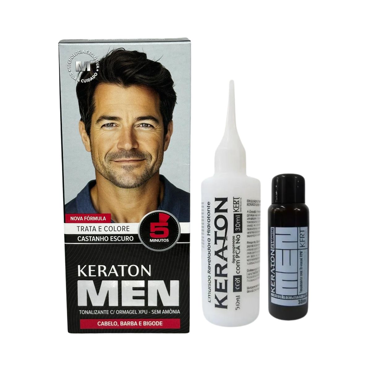 TONALIZANTE KERATON MEN CASTANHO ESCURO KERT 30ML