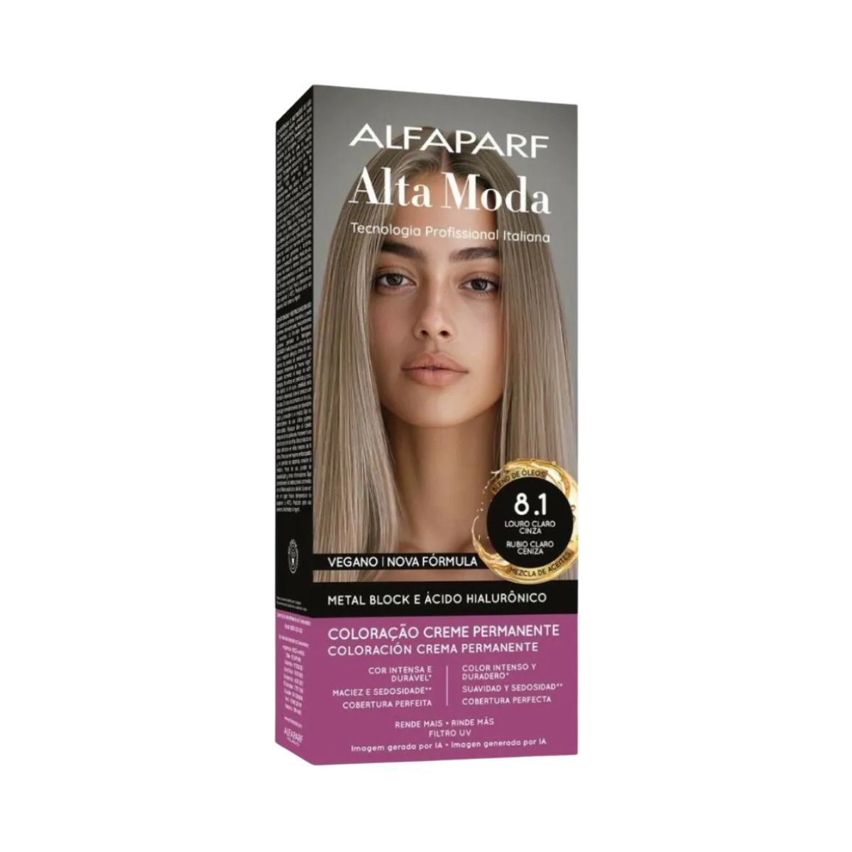 KIT ALTA MODA 2 COLORAÇÕES 8.1 LOURO CLARO CINZA + ÓLEO DE ARGAN MARROCOS