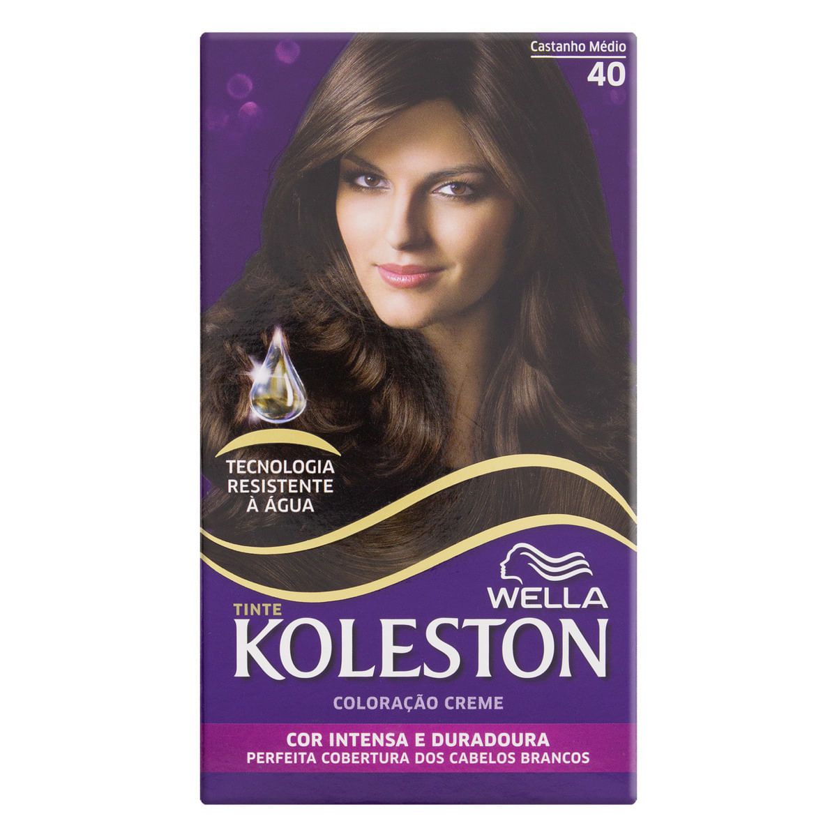 COLORAÇÃO PERMANENTE 40 CASTANHO MÉDIO KOLESTON 55G