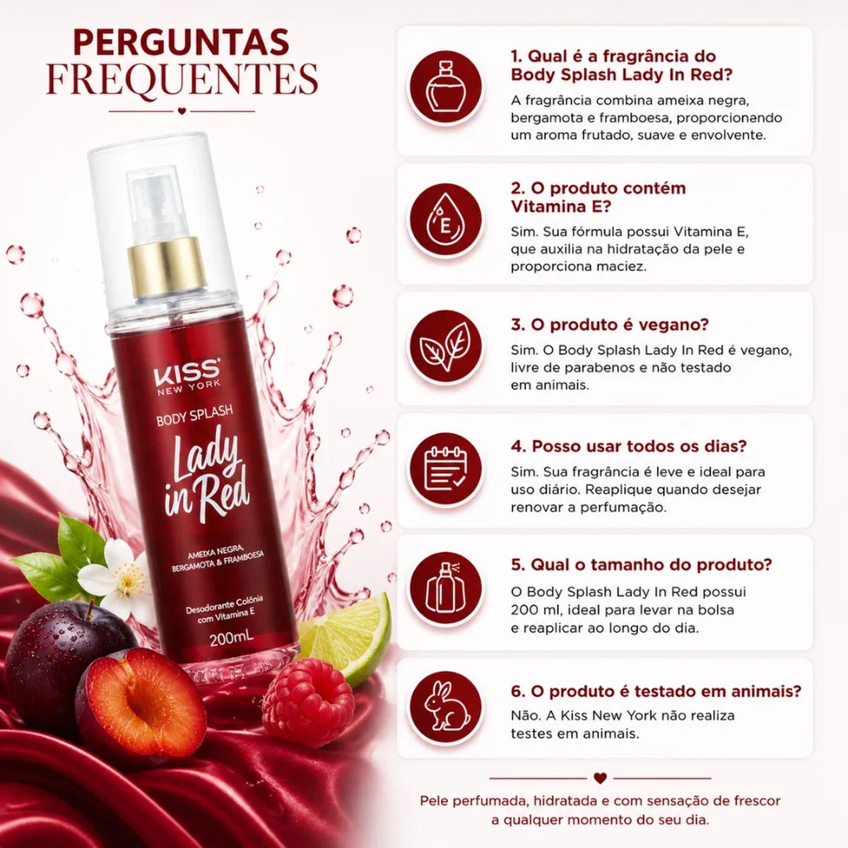 KIT KISS NEW YORK C/3 BODY SPLASH LADY IN RED 200ML