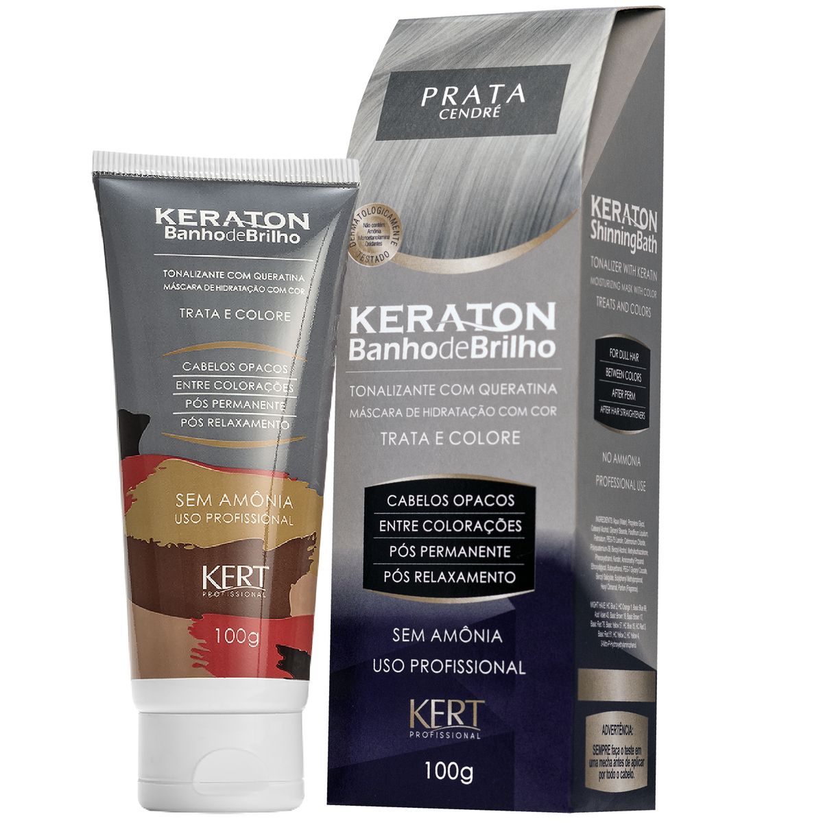 TONALIZANTE KERATON BANHO DE BRILHO PRATA CENDRÉ KERT 100G