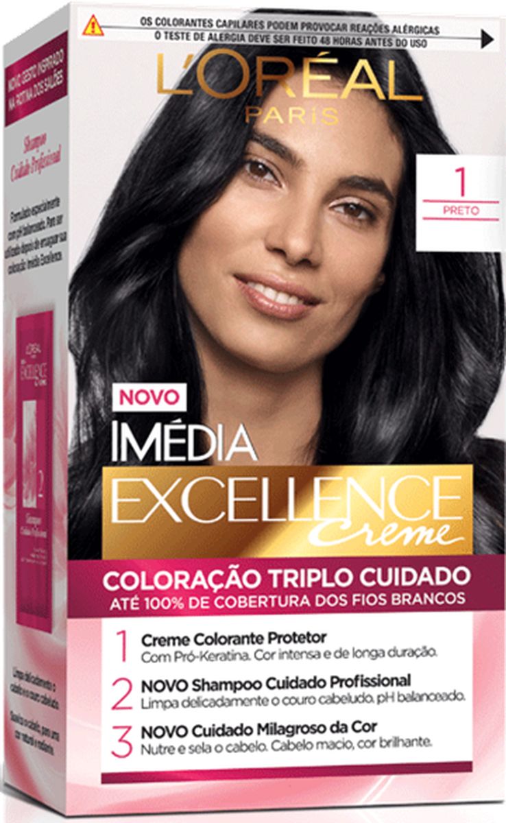 COLORAÇÃOREME IMÉDIA EXCELLENCE 1 PRETO ONIX LOREAL PARIS