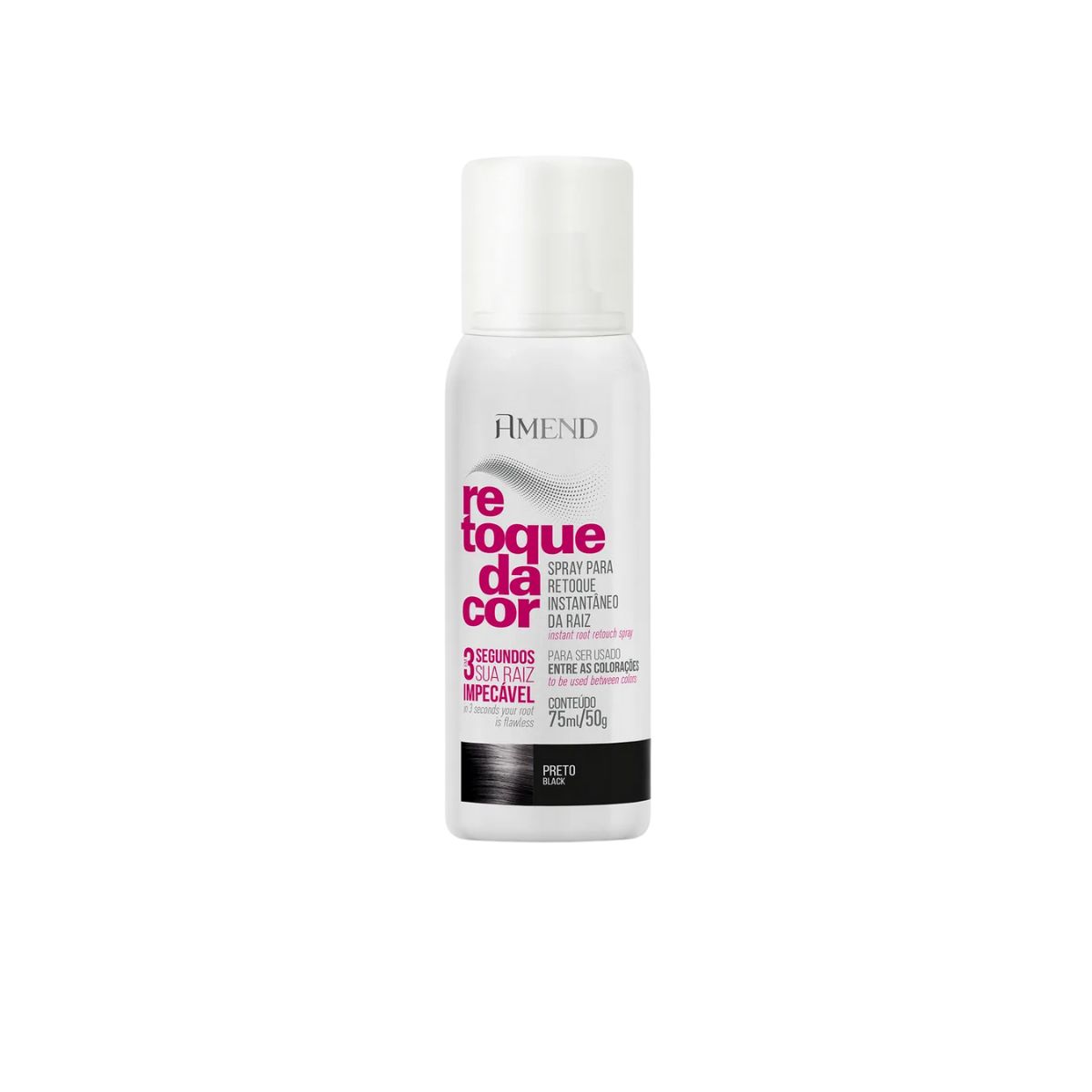 SPRAY PARA RETOQUE INSTANTÂNEO DA RAIZ PRETO AMEND 75ML