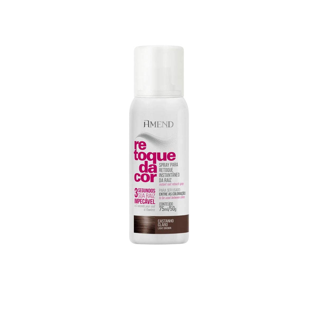 SPRAY PARA RETOQUE INSTANTÂNEO DA RAIZ CASTANHO CLARO AMEND 75ML