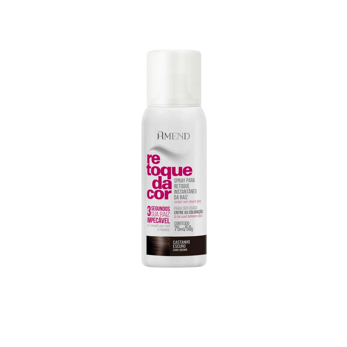 SPRAY PARA RETOQUE INSTANTÂNEO DA RAIZ CASTANHO ESCURO AMEND 75ML