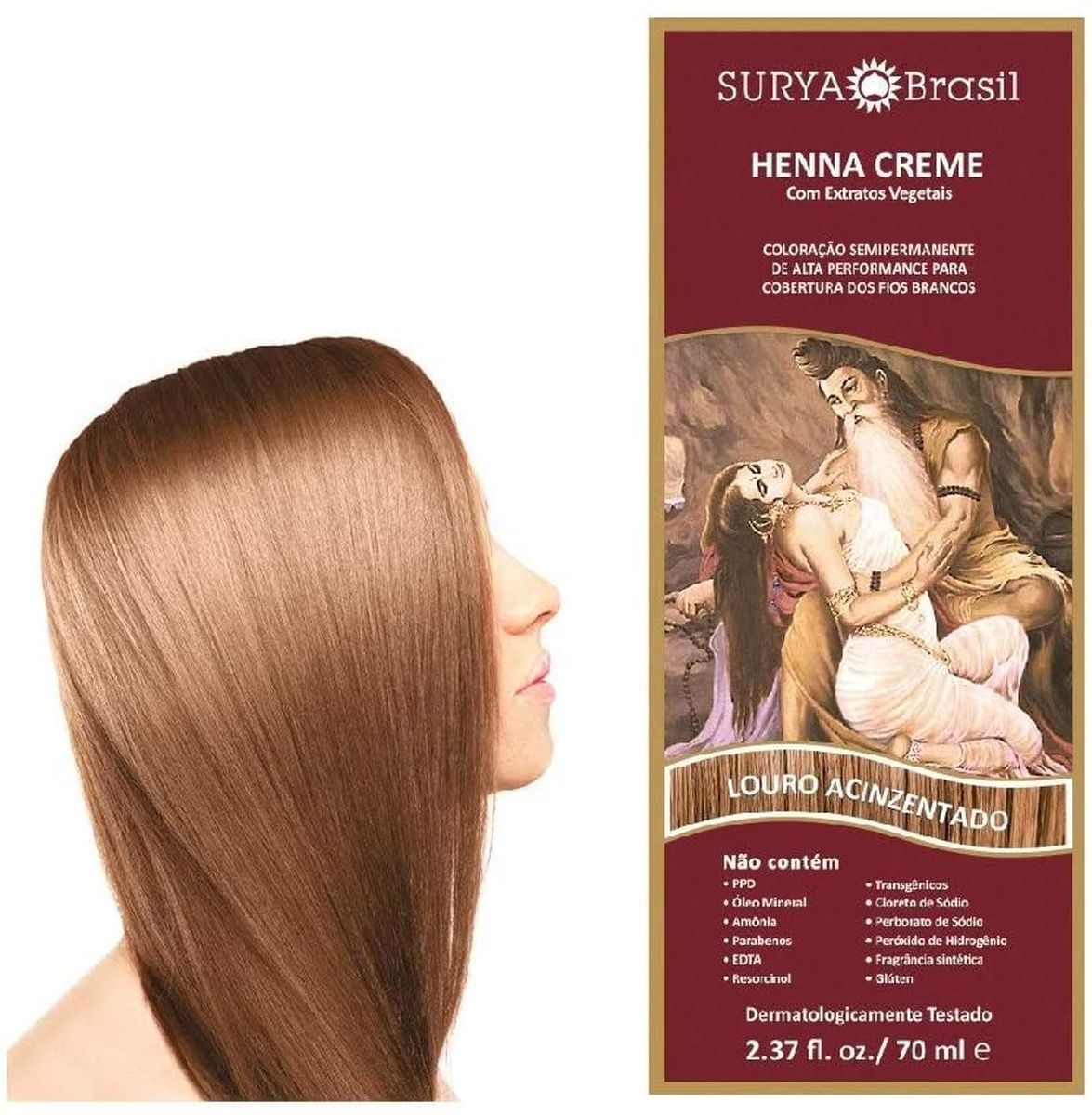 HENNA EM CREME LOURO ACINZENTADO SURYA BRASIL 70ML
