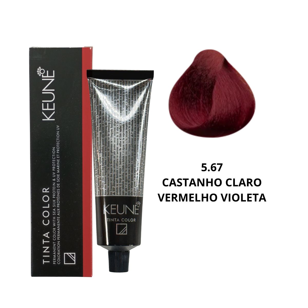 COLORAÇÃO TINTA COLOR 5.67 CASTANHO CLARO VERMELHO VIOLETA KEUNE 60ML