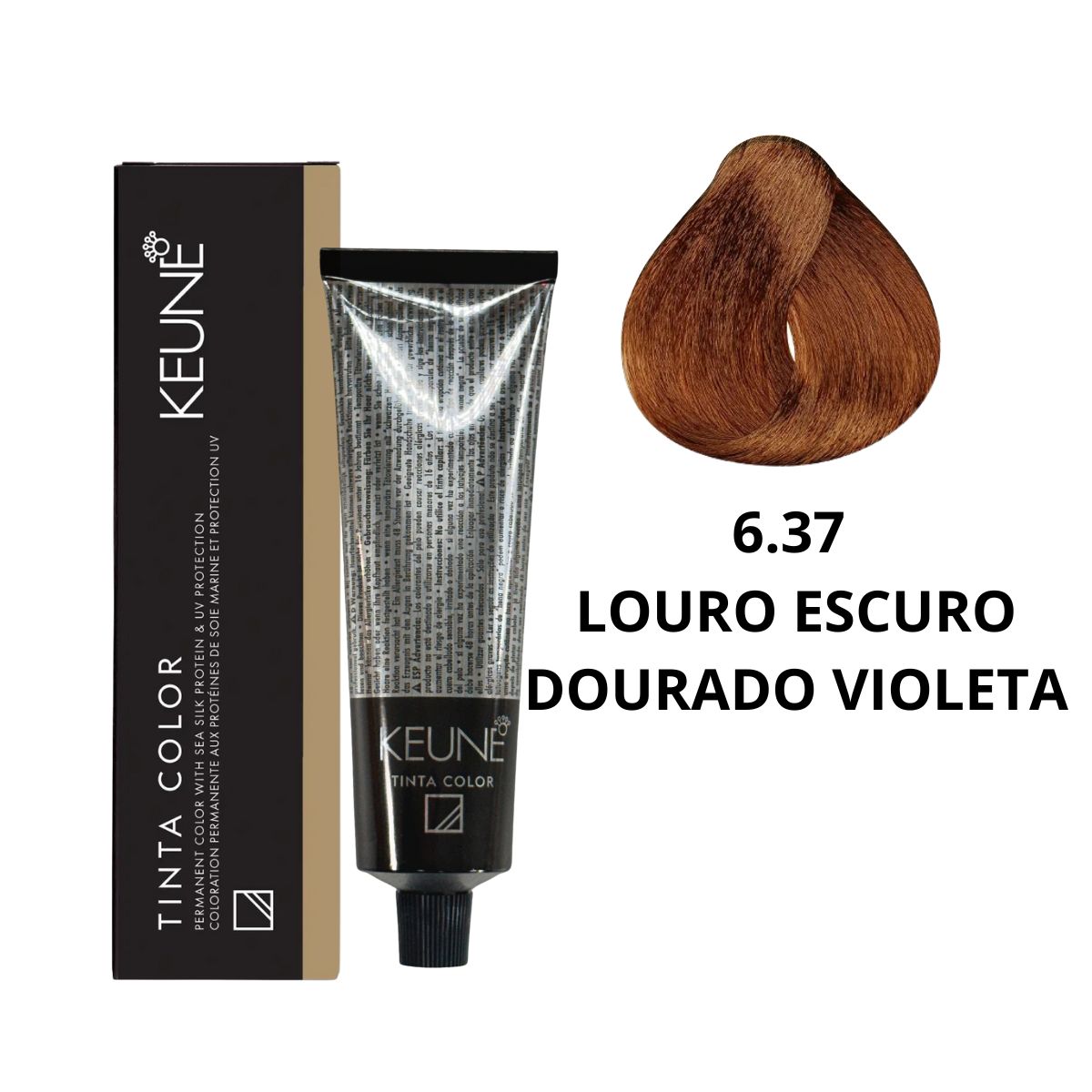 COLORAÇÃO TINTA COLOR 6.37 LOURO ESCURO DOURADO VIOLETA KEUNE 60ML