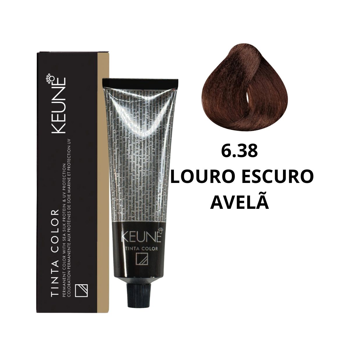 COLORAÇÃO TINTA COLOR 6.38 LOURO ESCURO AVELÃ KEUNE 60ML