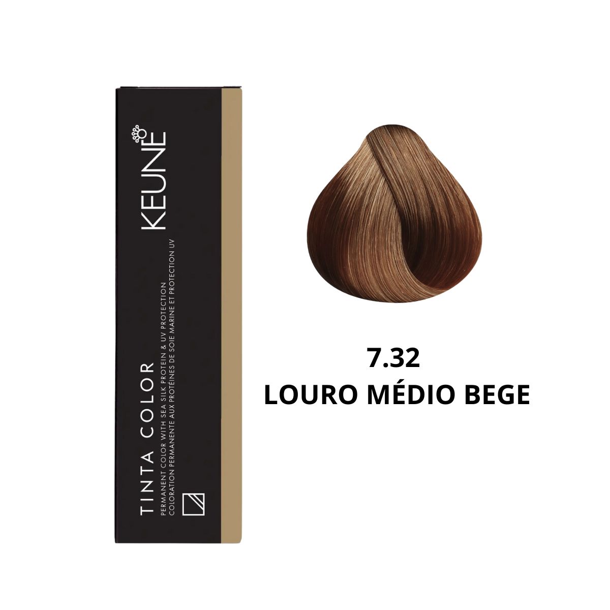 COLORAÇÃO TINTA COLOR 7.32 LOURO MÉDIO BEGE KEUNE 60ML
