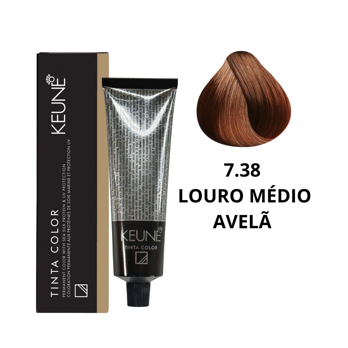 COLORAÇÃO TINTA COLOR 7.38 LOURO MÉDIO AVELÃ KEUNE 60ML