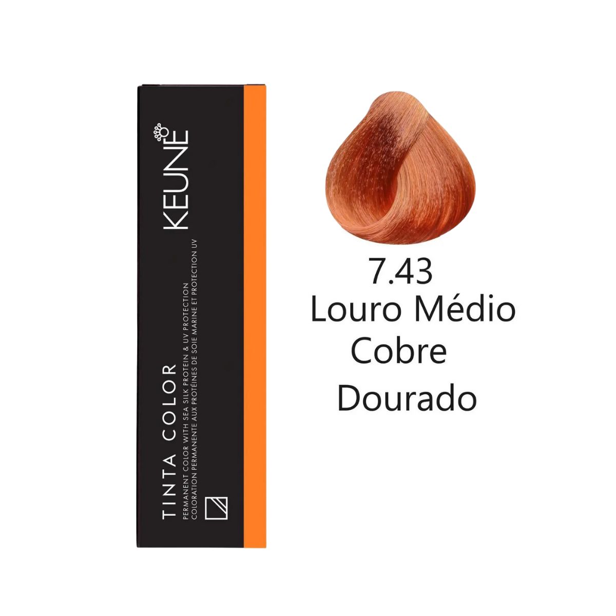 COLORAÇÃO TINTA COLOR 7.43 LOURO MÉDIO COBRE DOURADO KEUNE 60ML