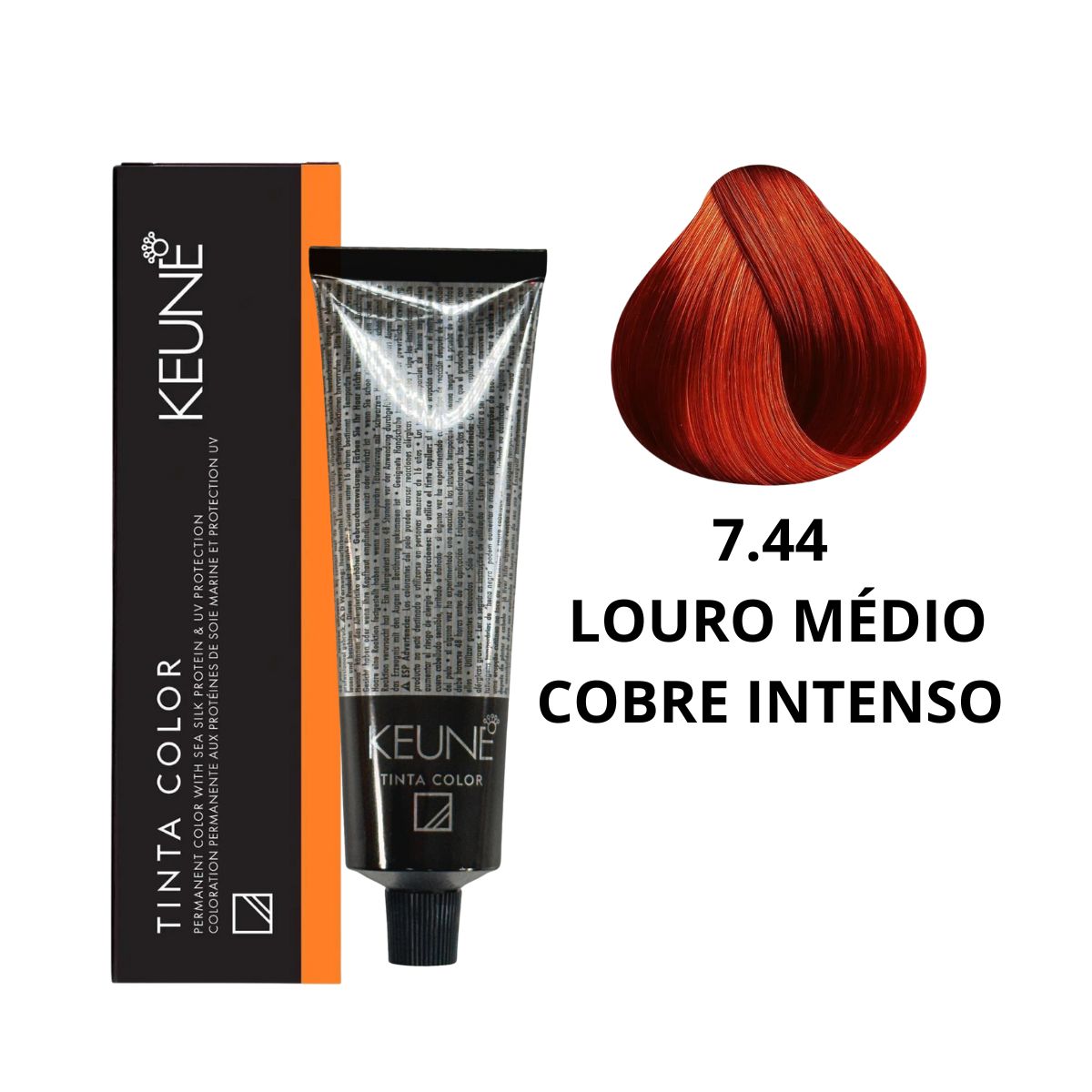 COLORAÇÃO TINTA COLOR 7.44 LOURO MÉDIO COBRE INTENSO KEUNE 60ML