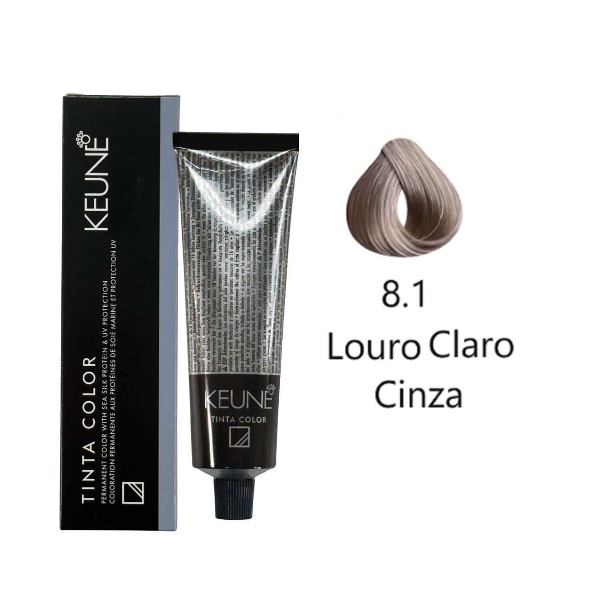 COLORAÇÃO TINTA COLOR 8.1 LOURO CLARO CINZA KEUNE 60ML