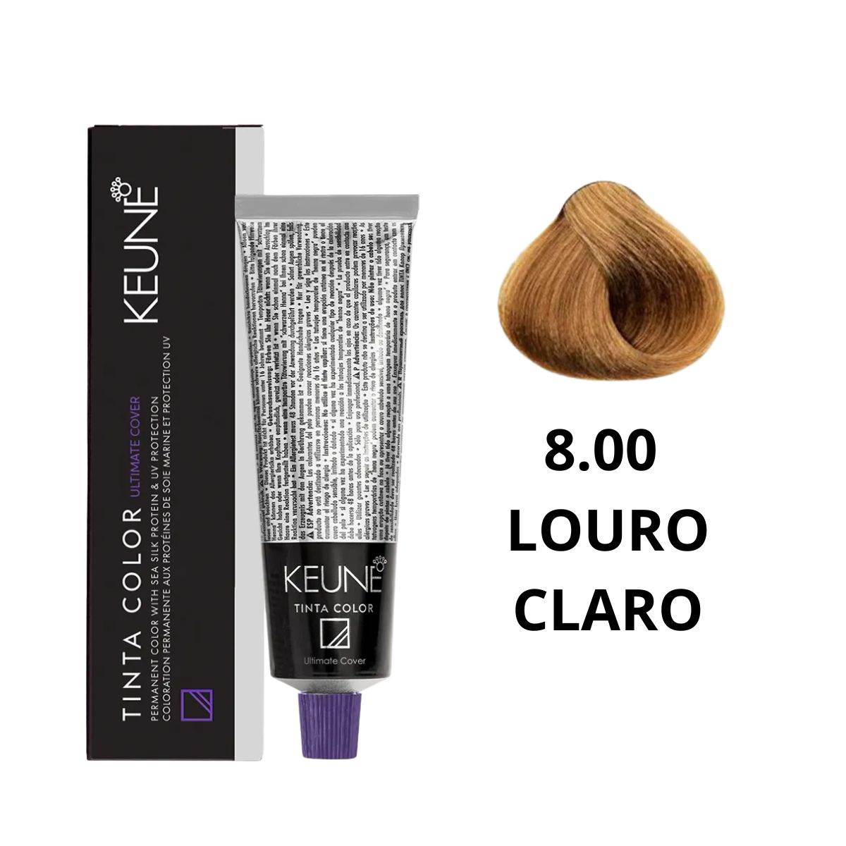COLORAÇÃO TINTA COLOR ULTIMATE COVER PLUS 8.00 LOURO CLARO KEUNE 60ML