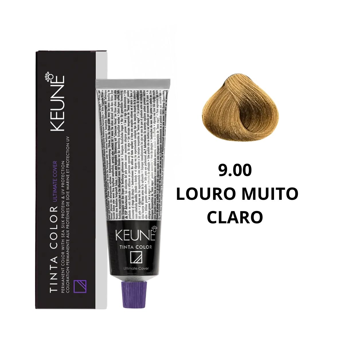COLORAÇÃO TINTA COLOR ULTIMATE COVER PLUS 9.00 LOURO MUITO CLARO KEUNE 60ML