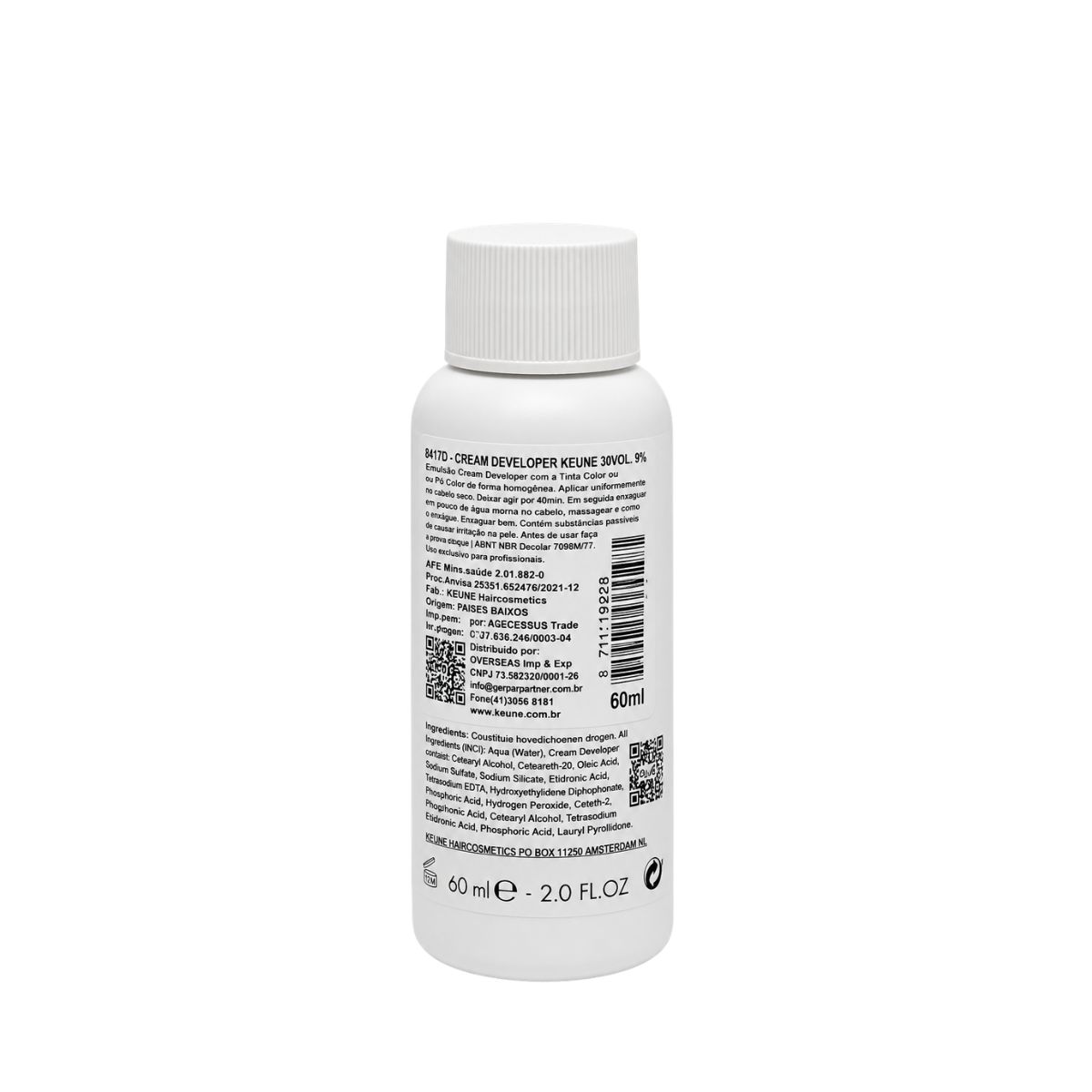 ÁGUA OXIGENADA TINTA DEVELOPER 9% 30 VOLUMES KEUNE 60ML