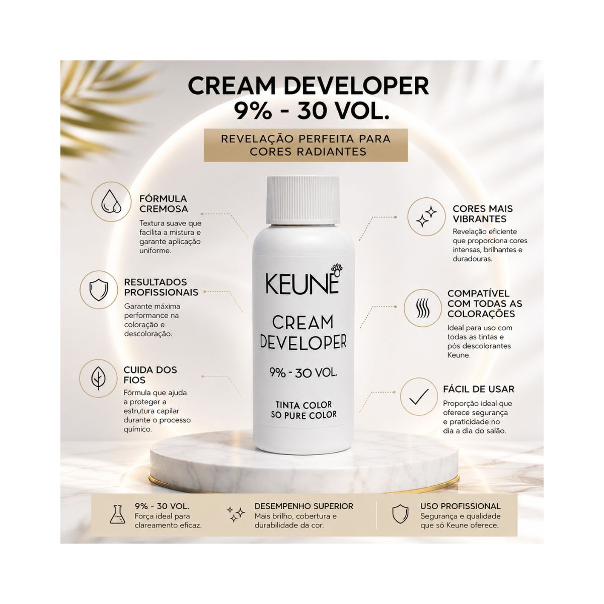 ÁGUA OXIGENADA TINTA DEVELOPER 9% 30 VOLUMES KEUNE 60ML