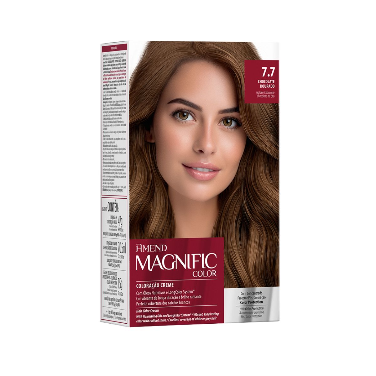 COLORAÇÃO CREME MAGNIFIC COLOR 7.7 CHOCOLATE DOURADO AMEND