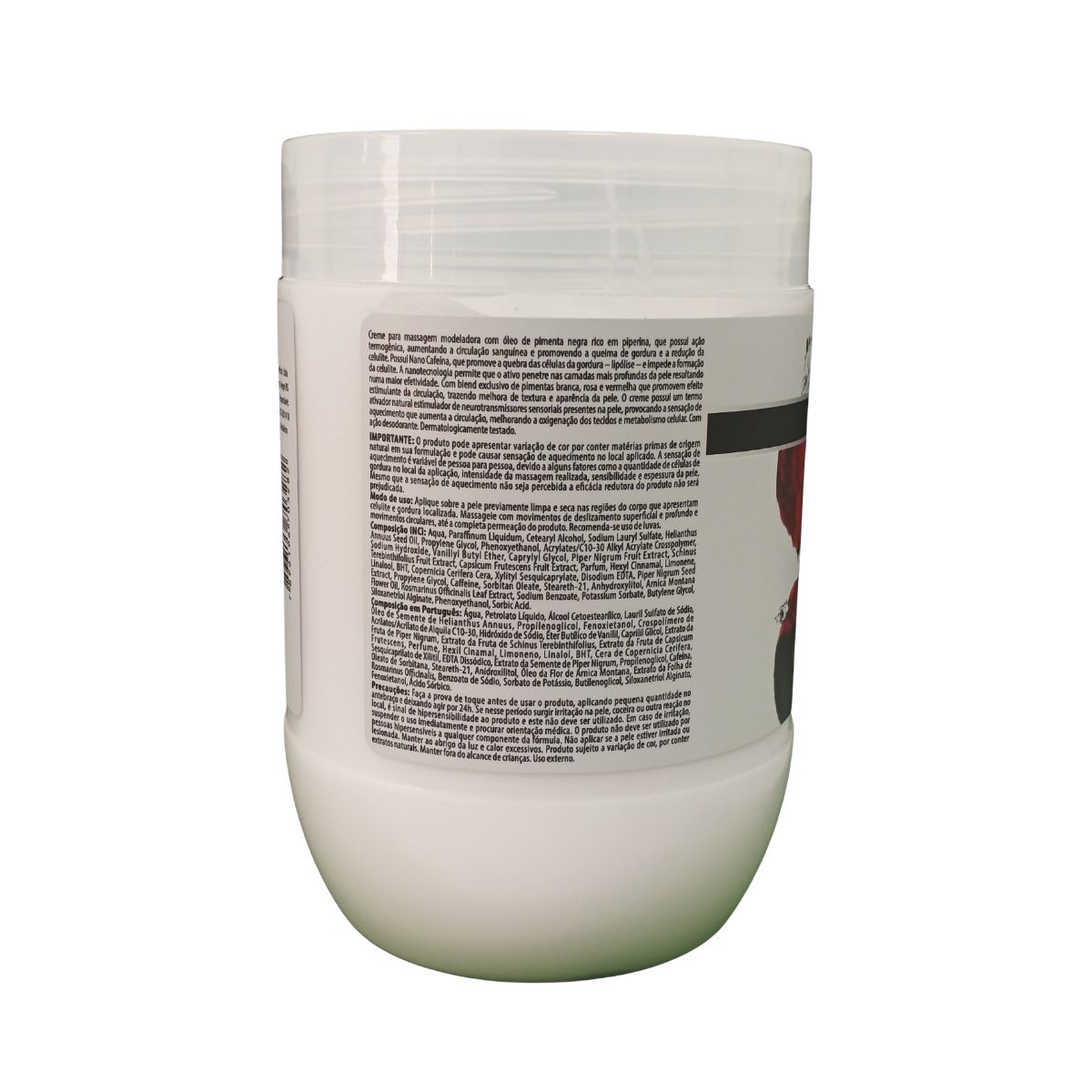 CREME DE MASSAGEM PIMENTA NEGRA + NANO CAFEÍNA DÁGUA NATURAL 650G