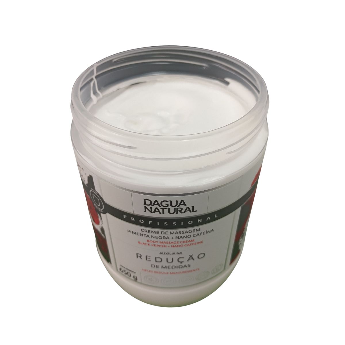 CREME DE MASSAGEM PIMENTA NEGRA + NANO CAFEÍNA DÁGUA NATURAL 650G
