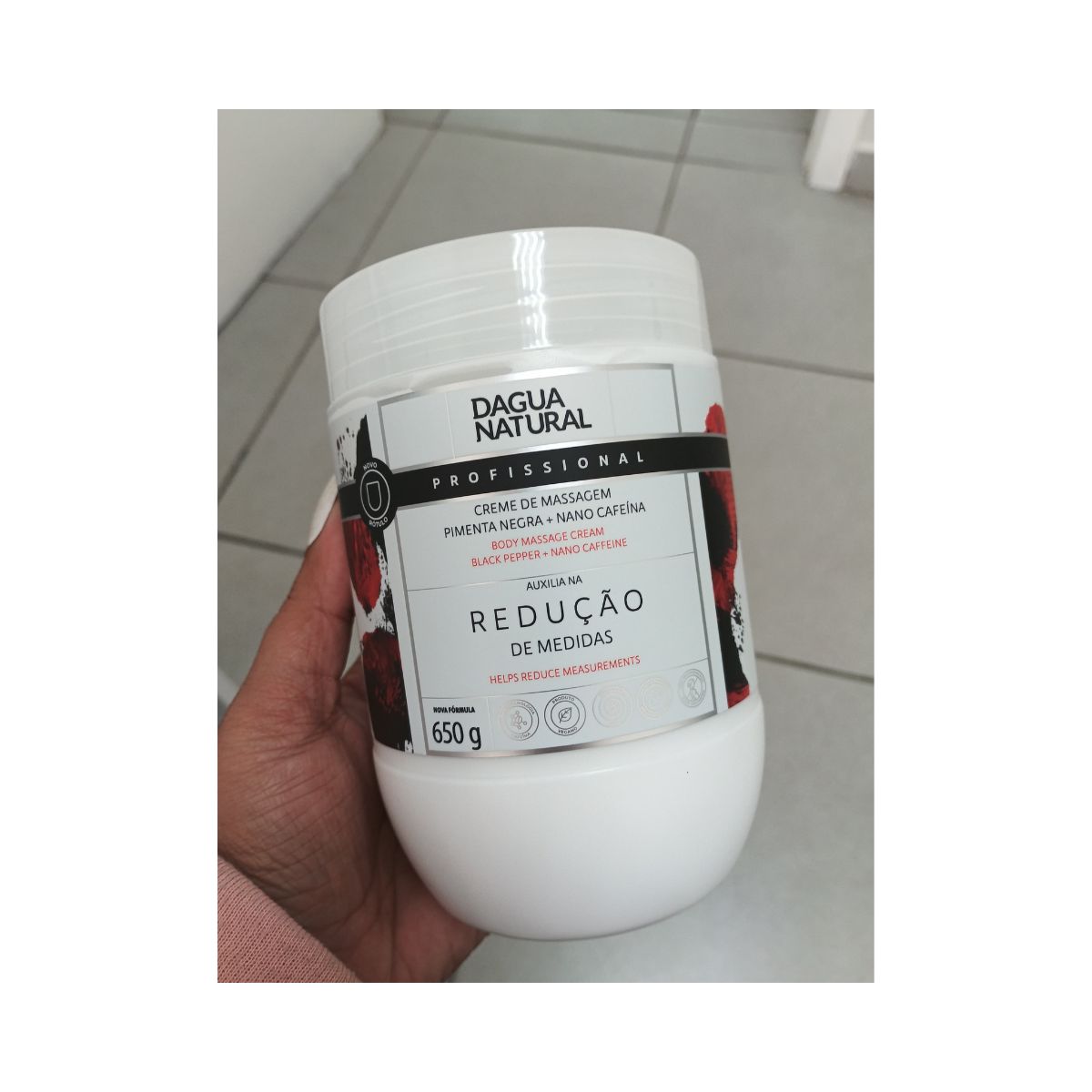 CREME DE MASSAGEM PIMENTA NEGRA + NANO CAFEÍNA DÁGUA NATURAL 650G