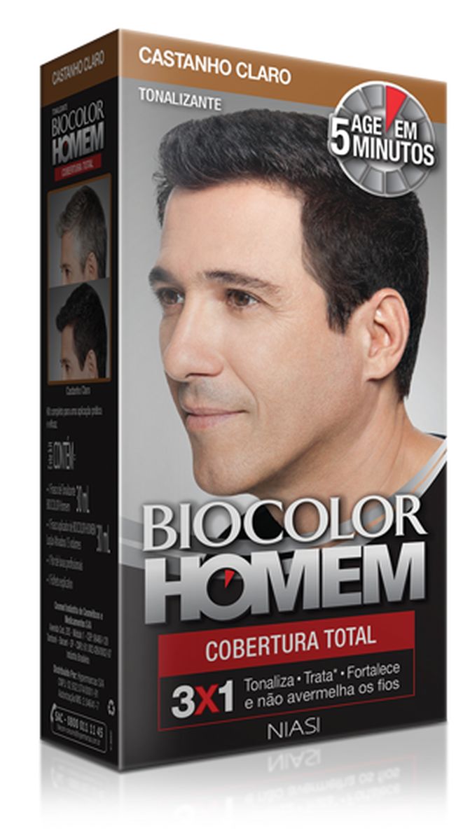 TONALIZANTE BIOCOLOR HOMEM CASTANHO CLARO NIASI