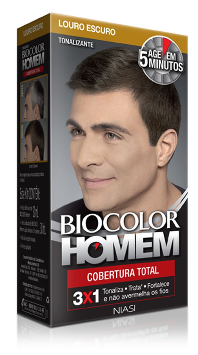 TONALIZANTE BIOCOLOR HOMEM CASTANHO ESCURO NIASI