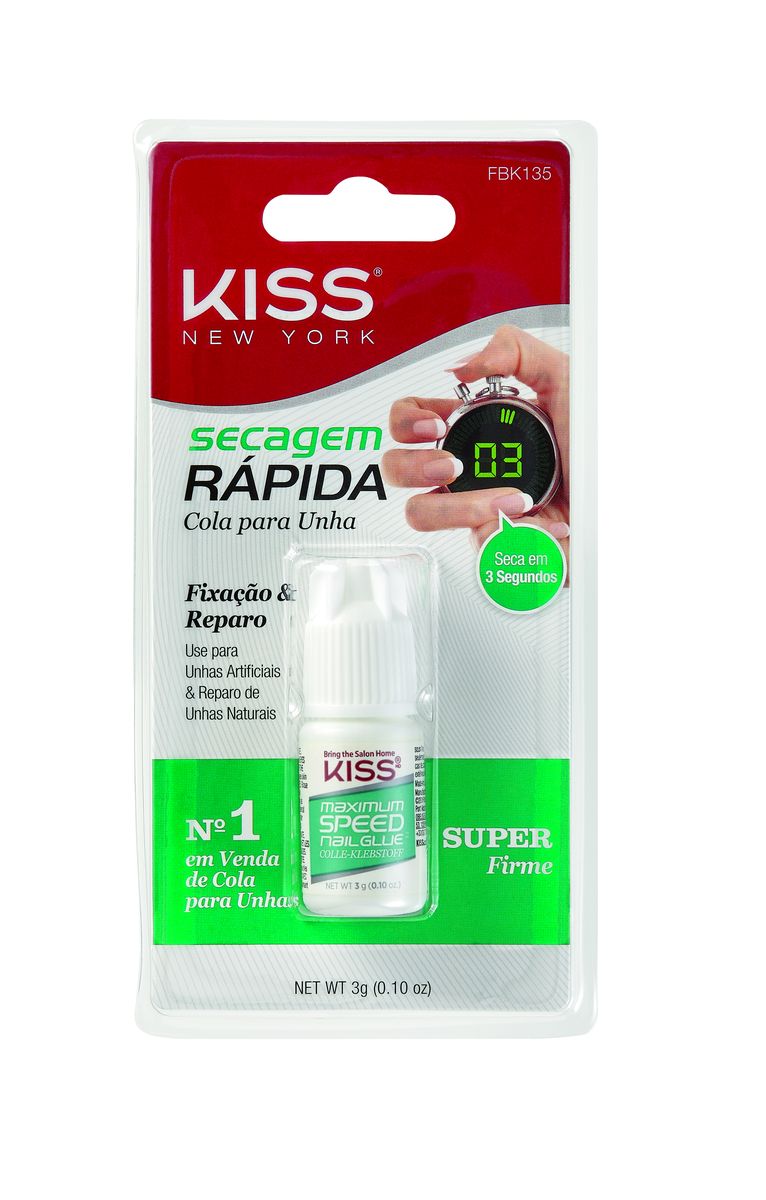 COLA PARA UNHAS POSTIÇAS DE SECAGEM RÁPIDA KISS NEW YORK 3G