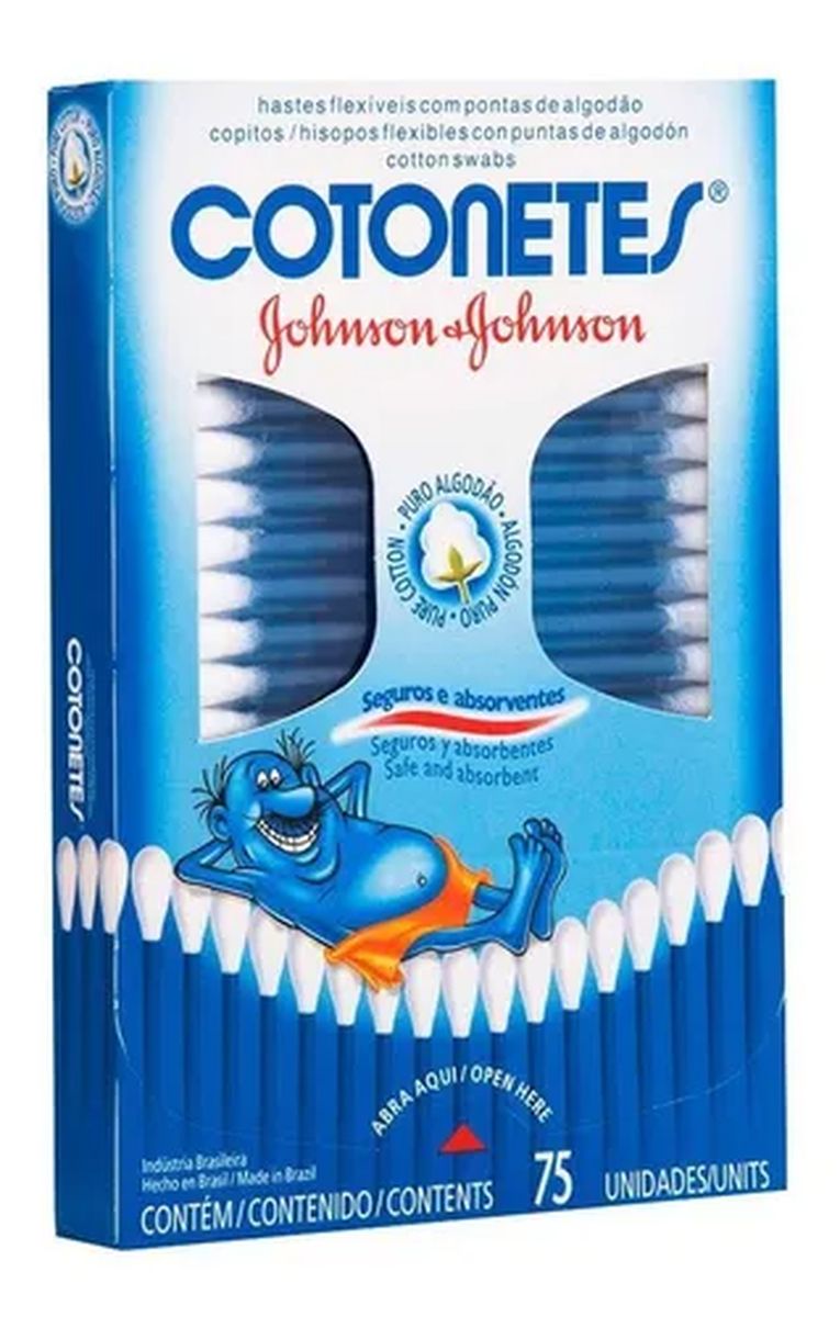 HASTES FLEXÍVEIS COTONETES JOHNSON & JOHNSON 75 UNIDADES