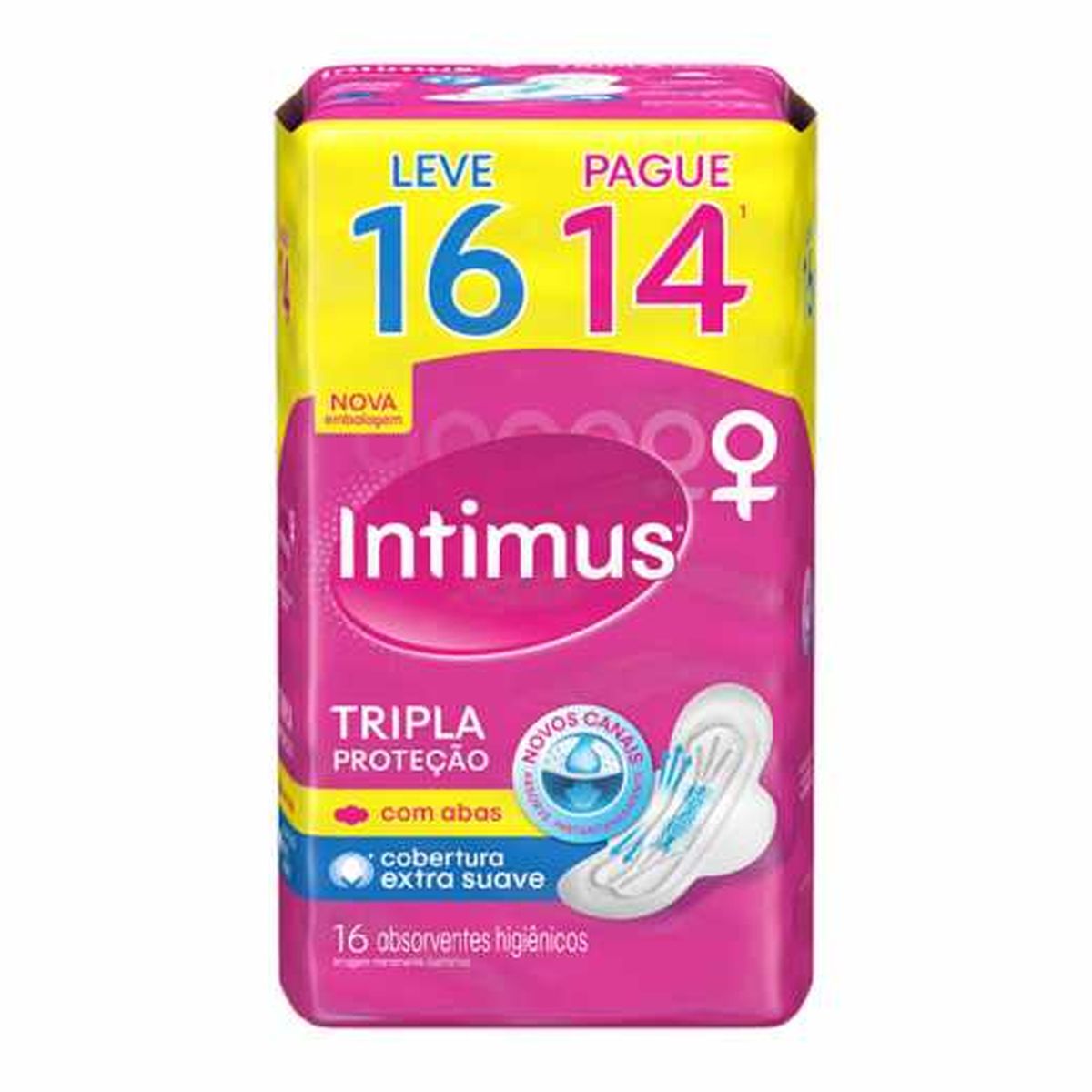 ABSORVENTE INTIMUS GEL SUAVE COM ABAS LV16 PG14