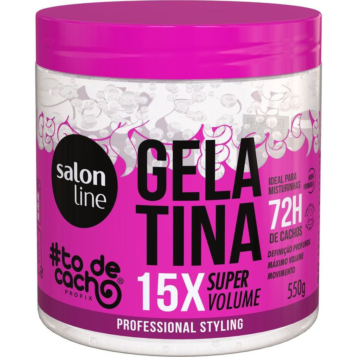 GELATINA #TODECACHO VAI TER VOLUME SIM SALON LINE 550G