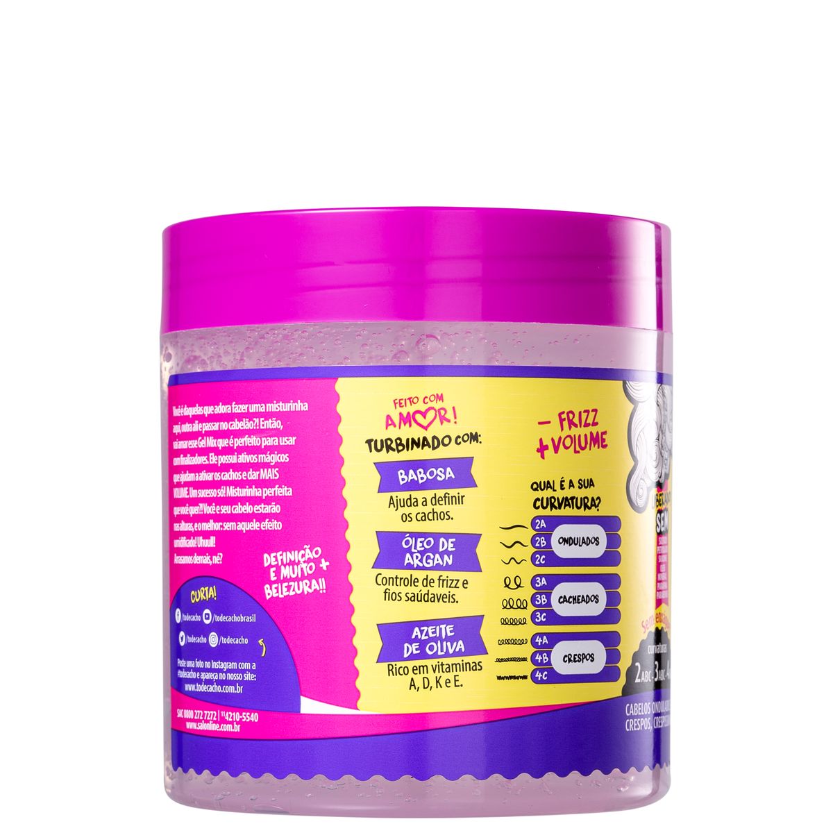 GELATINA #TODECACHO VAI TER VOLUME SIM SALON LINE 550G