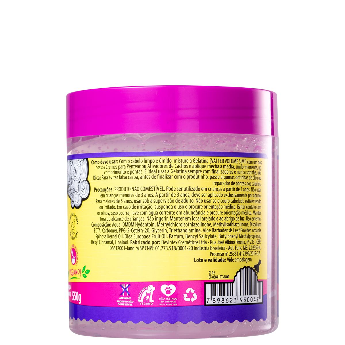 GELATINA #TODECACHO VAI TER VOLUME SIM SALON LINE 550G