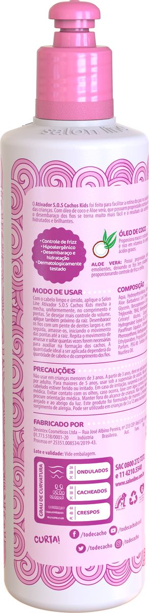 ATIVADOR DE CACHOS S.O.S CACHOS KIDS SALON LINE 300ML