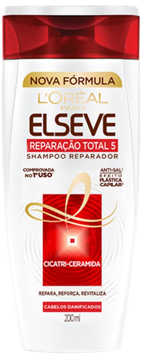 SHAMPOO ELSEVE REPARAÇÃO TOTAL 5 PÓS QUÍMICA L'ORÉAL PARIS 200ML