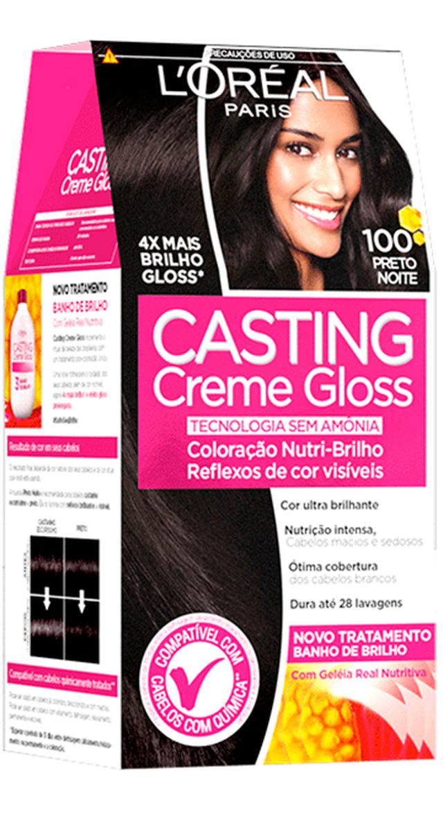 TONALIZANTE CASTING CREME GLOSS 100 PRETO NOITE LOREAL PARIS