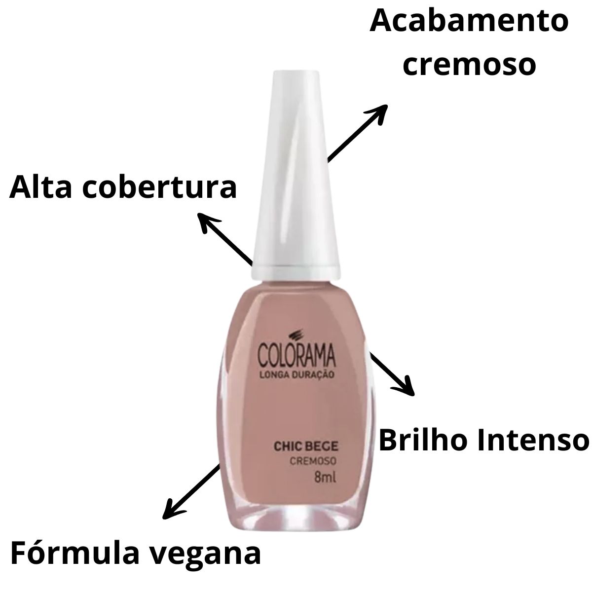 ESMALTE CREMOSO CHIC BEGE COLORAMA 8ML