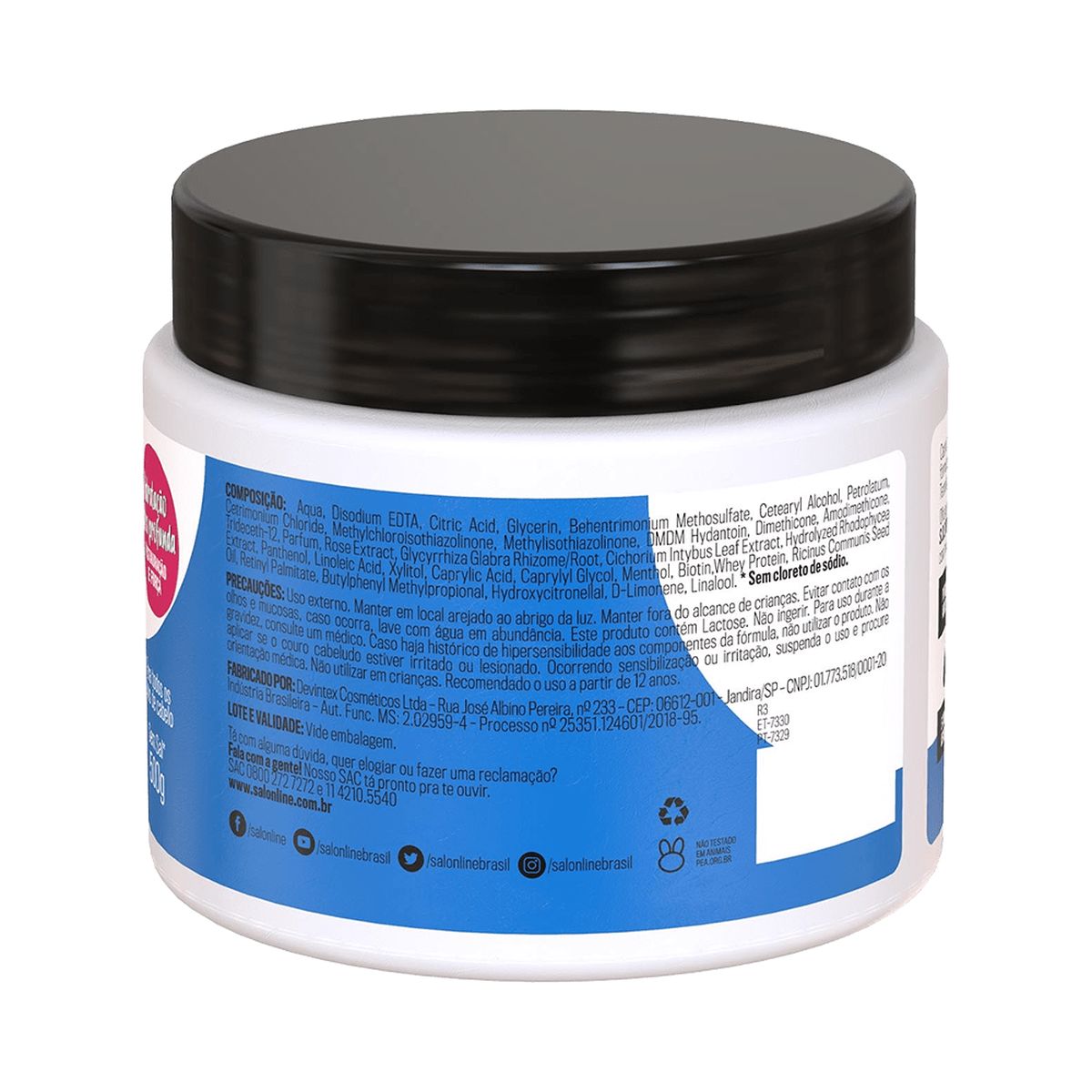 MÁSCARA DE HIDRATAÇÃO S.O.S BOMBA ORIGINAL SALON LINE 500G