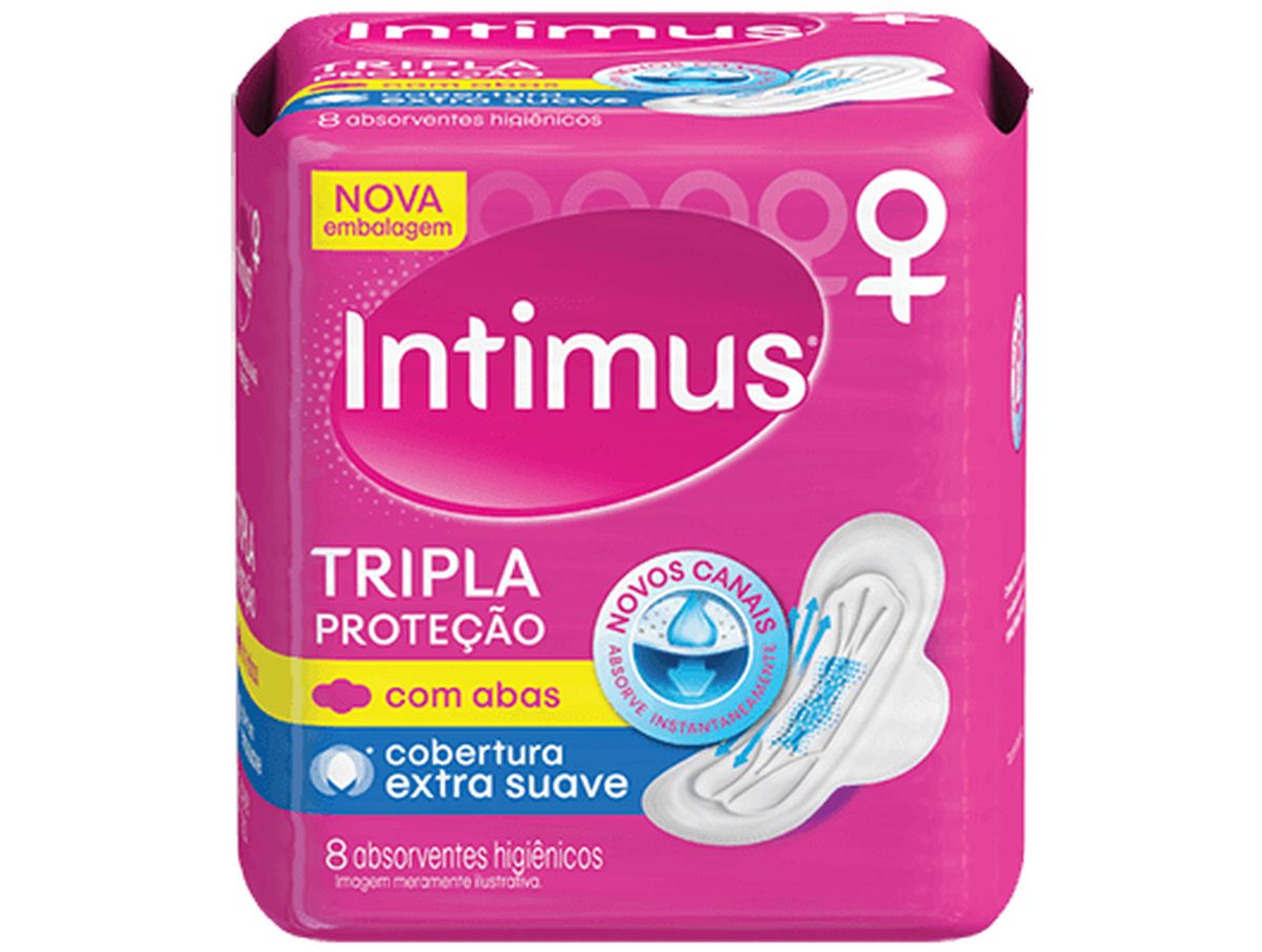 ABSORVENTE INTIMUS GEL SOFT COM ABAS 8 UNIDADES
