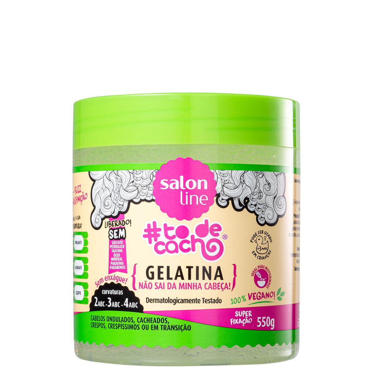GELATINA #TODECACHO NÃO SAI DA MINHA CABEÇA SALON LINE 550G