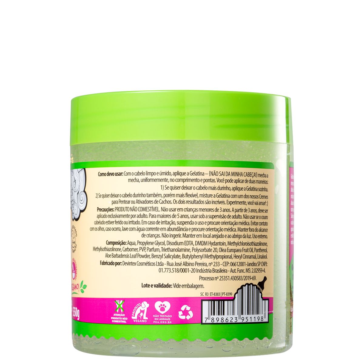 GELATINA #TODECACHO NÃO SAI DA MINHA CABEÇA SALON LINE 550G