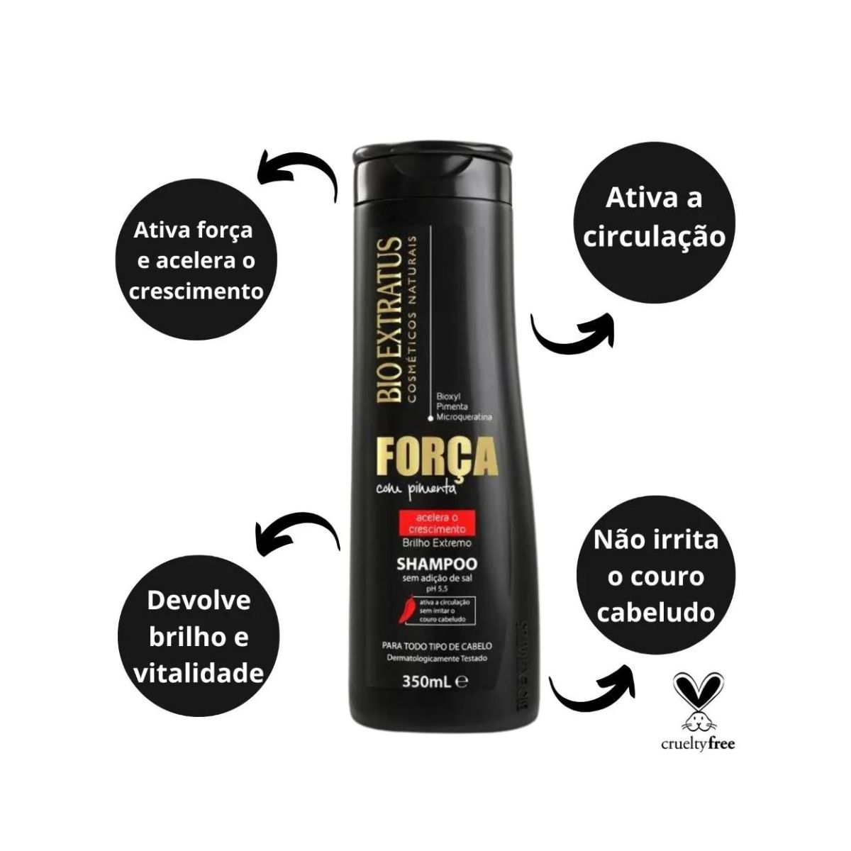 SHAMPOO FORÇA COM PIMENTA BIO EXTRATUS 350ML