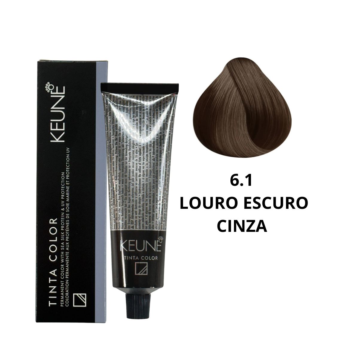COLORAÇÃO TINTA COLOR 6.1 LOURO ESCURO CINZA KEUNE 60ML