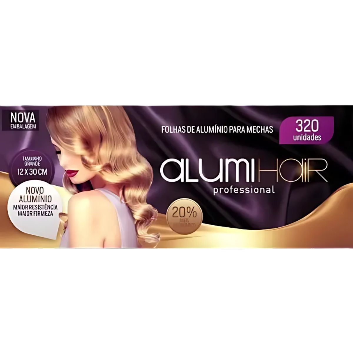 FOLHA DE ALUMÍNIO PARA MECHAS ALUMI HAIR 12X30 COM 320 UNIDADES