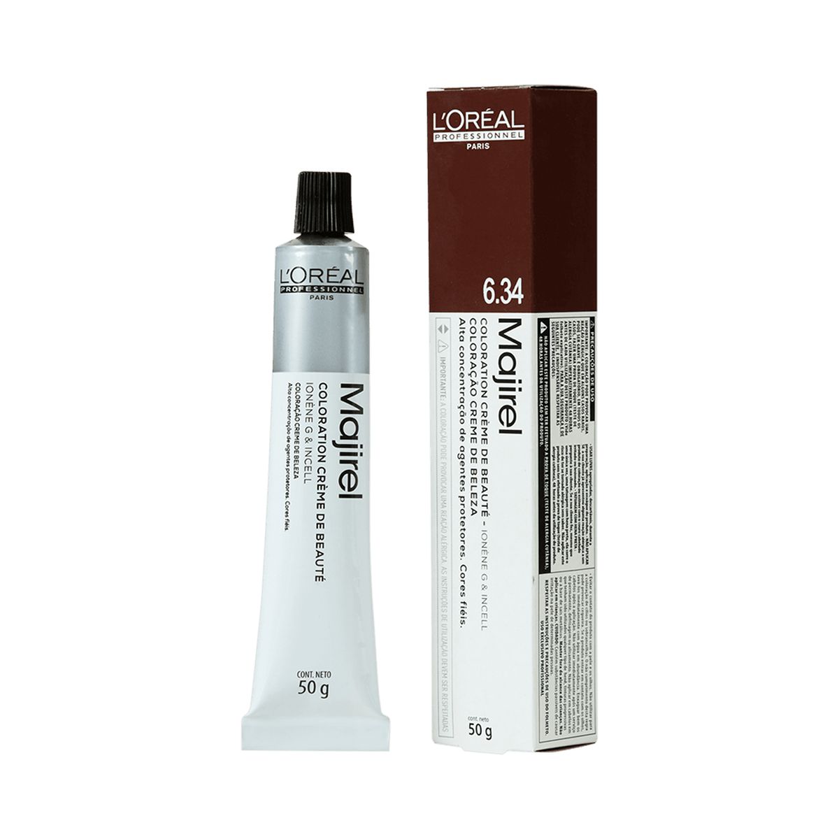 COLORAÇÃO MAJIREL 6.34 LOURO ESCURO DOURADO ACOBREADO LOREAL PROFESSIONNEL 50G