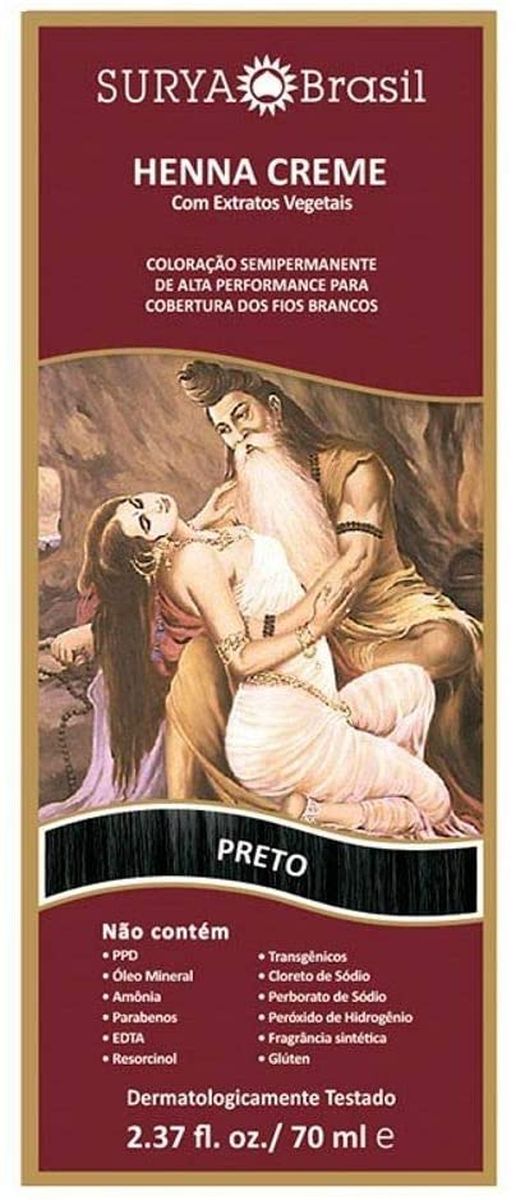 HENNA EM CREME PRETO SURYA BRASIL 70ML