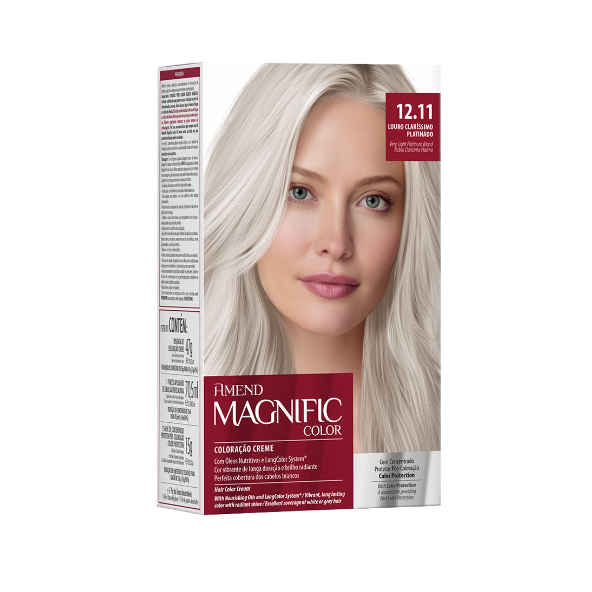 COLORAÇÃO CREME MAGNIFIC COLOR 12.11 LOURO CLARÍSSIMO PLATINADO AMEND