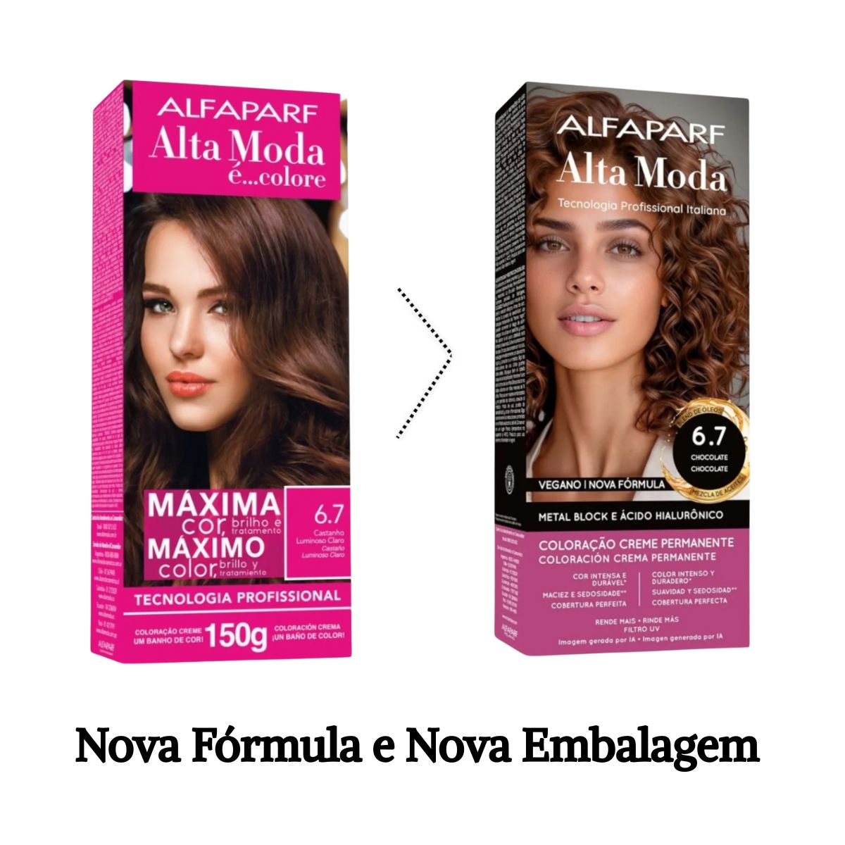COLORAÇÃO ALFAPARF ALTA MODA 6.7 CASTANHO LUMINOSO CLARO 150G